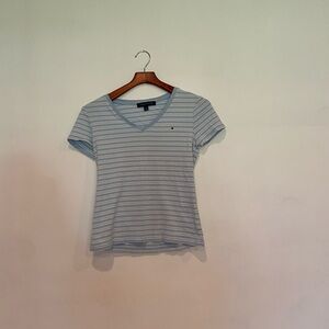 Women’s Blue Tommy Hilfiger Striped  Tshirt Medium